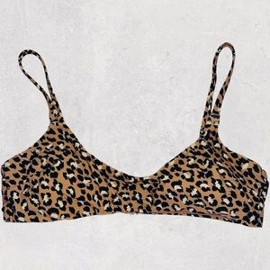 Aerie scoop bikini top leopard - L